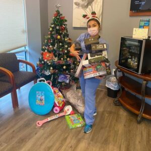 doctor holding gifts